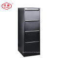 Mobilier de bureau 4 tiroirs Armoire de rangement en acier inoxydable noir